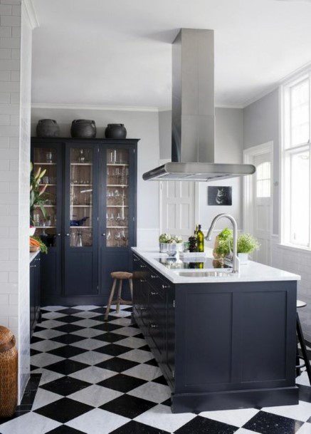Kitchen Flooring Ideas Classic Black And White Checkered Inspiration