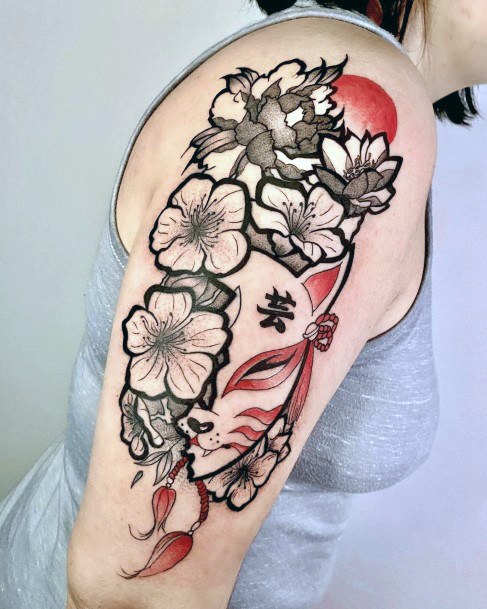 Kitsune Womens Feminine Kitsune Tattoos