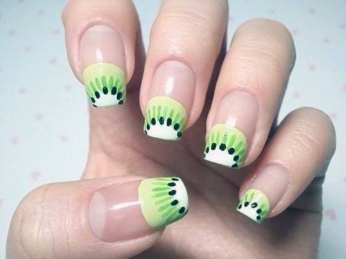 Kiwi French Manicure Nails Women