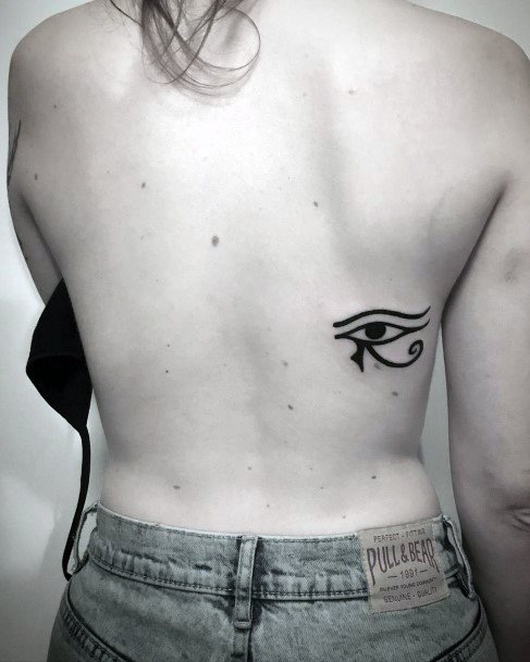 Kohled Dark Eyes Tattoo For Women On Back