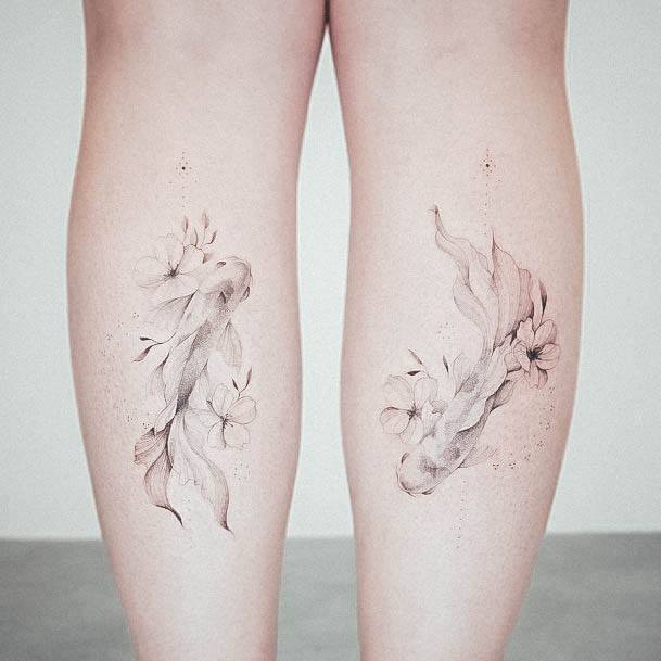 Koi Fish Female Tattoo Designs