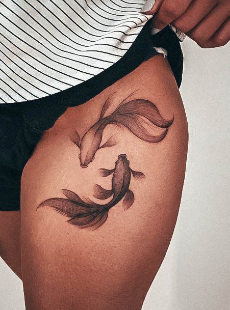 Koi Fish Womens Tattoo Designs