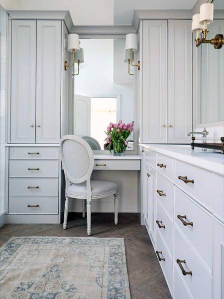 L Shaped White Vanity With Seating Bathroom Cabinet Ideas