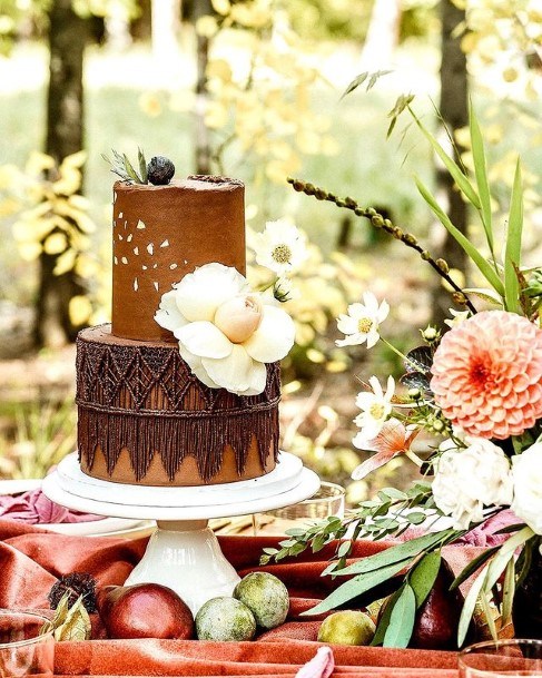 Lace Art Chocolate Wedding Cake