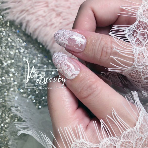 Lace Womens Feminine Lace Nails