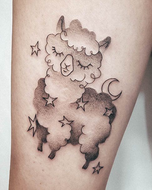 Ladies Alpaca Tattoo Design Inspiration