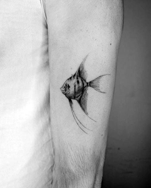 Ladies Angel Fish Tattoo Design Inspiration