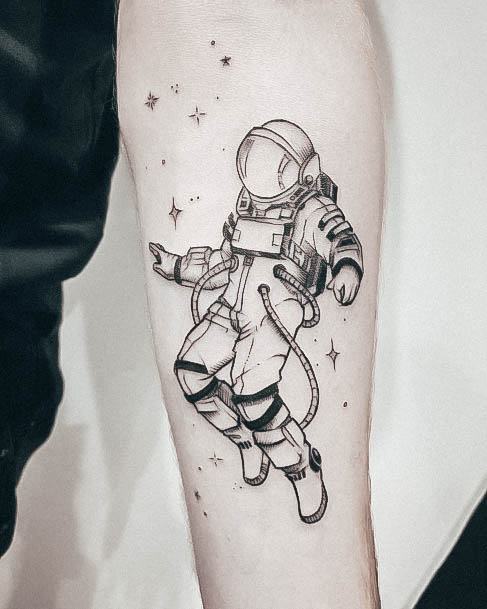 Ladies Astronaut Tattoo Design Inspiration