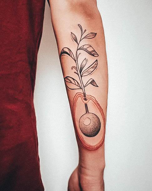 Ladies Avocado Tattoo Design Inspiration