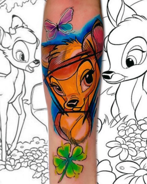 Ladies Bambi Tattoo Design Inspiration