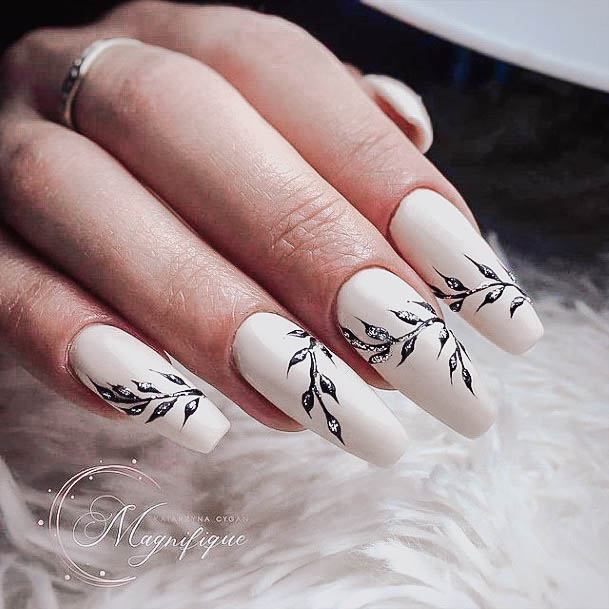 Ladies Beige Nail Design Inspiration