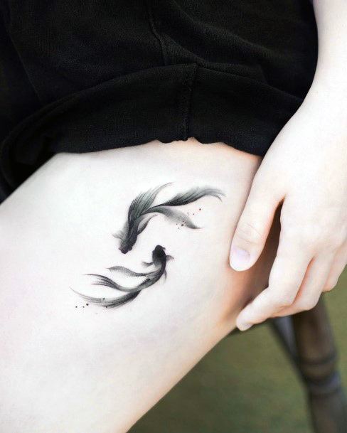 Ladies Betta Fish Tattoo Design Inspiration