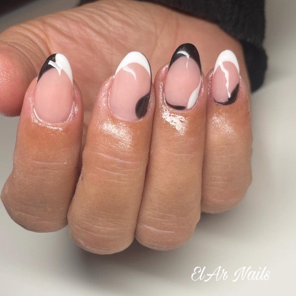 Ladies Black And White Nail Design Inspiration