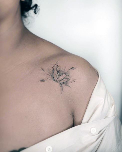 Ladies Black Ink Tattoo Design Inspiration