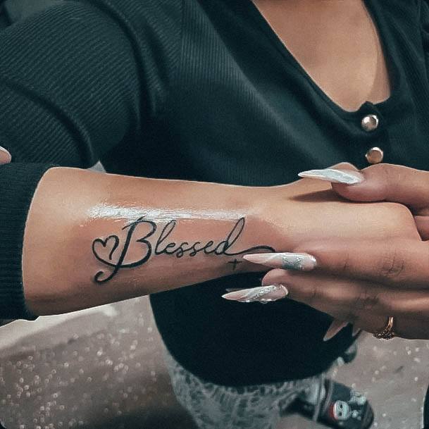 Ladies Blessed Tattoo Design Inspiration