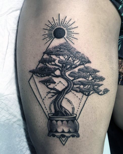 Ladies Bonsai Tattoo Design Inspiration