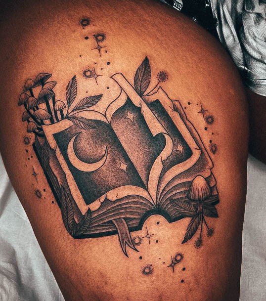 Ladies Book Tattoo Design Inspiration