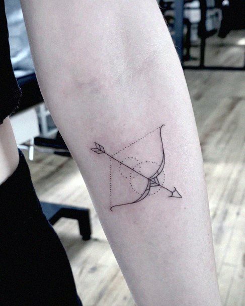 Ladies Bow And Arrow Tattoo Design Inspiration