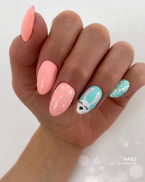 Ladies Bunny Nail Design Inspiration