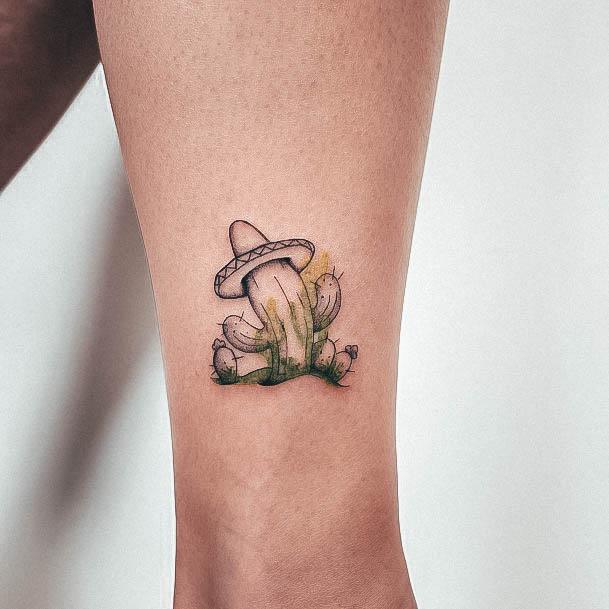 Ladies Cactus Tattoo Design Inspiration