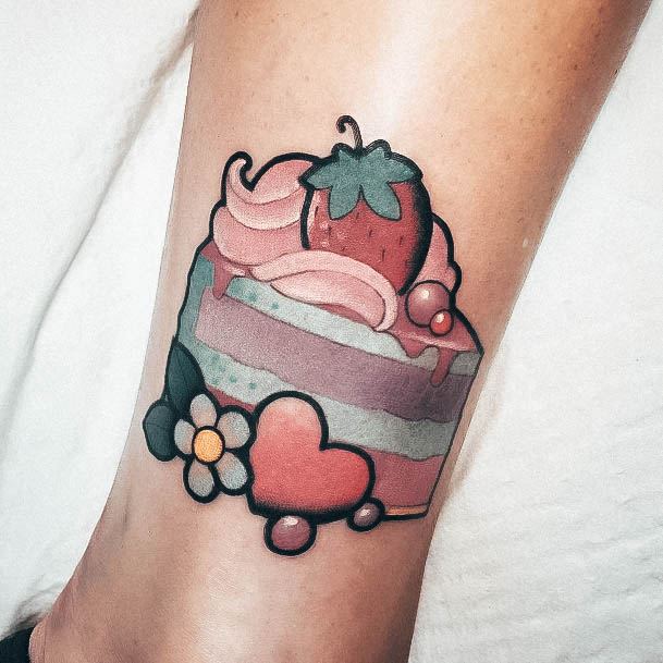 Ladies Cake Tattoo Design Inspiration