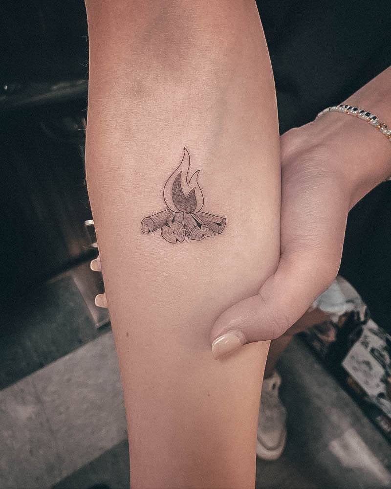 Ladies Campfire Tattoo Design Inspiration