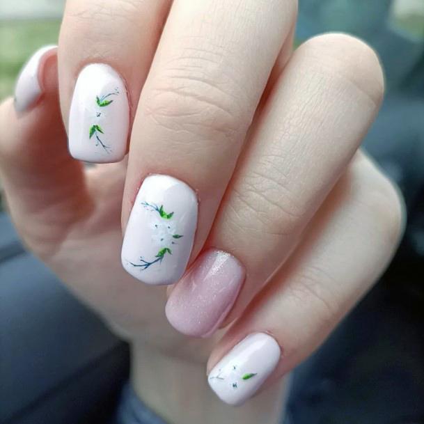 Ladies Cherry Blossom Sakura Nail Design Inspiration