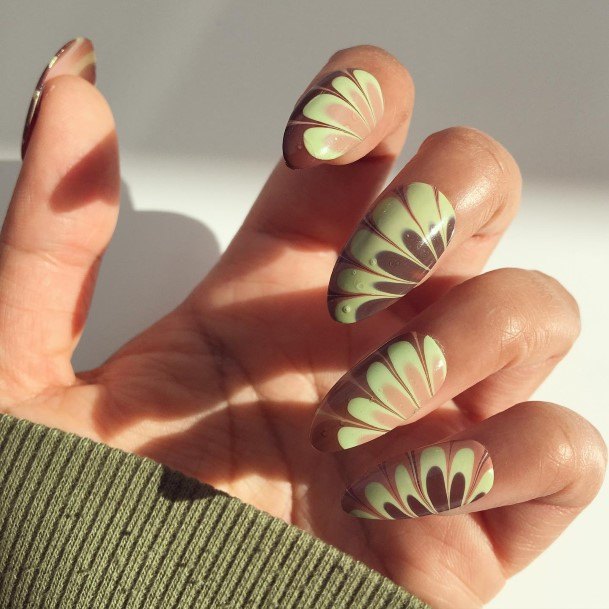 Ladies Coffee Nail Design Inspiration