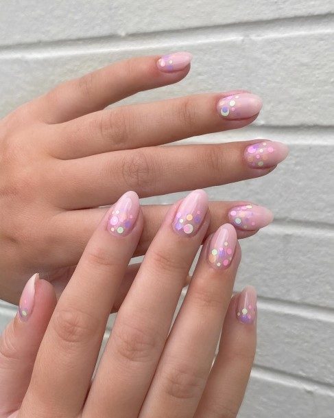 Ladies Confetti Nail Design Inspiration