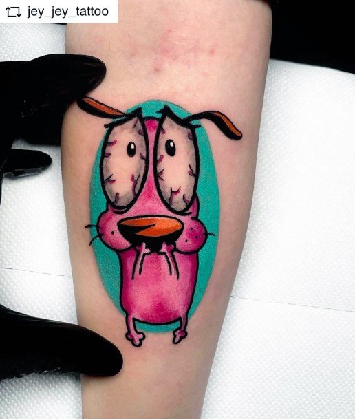 Ladies Courage The Cowardly Dog Tattoo Design Inspiration