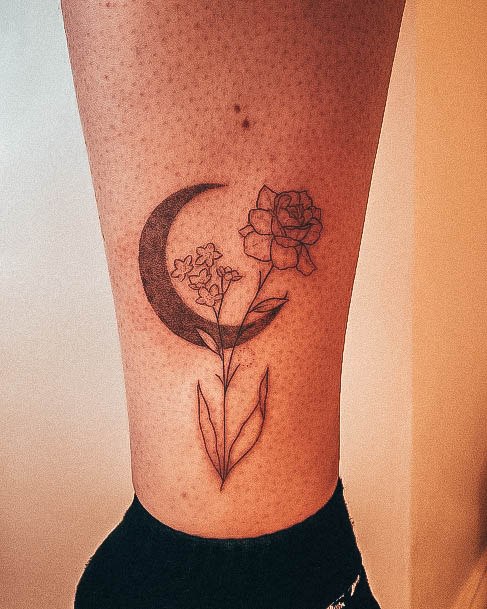 Ladies Cresent Moon Tattoo Design Inspiration