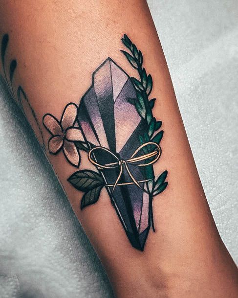 Ladies Crystal Tattoo Design Inspiration