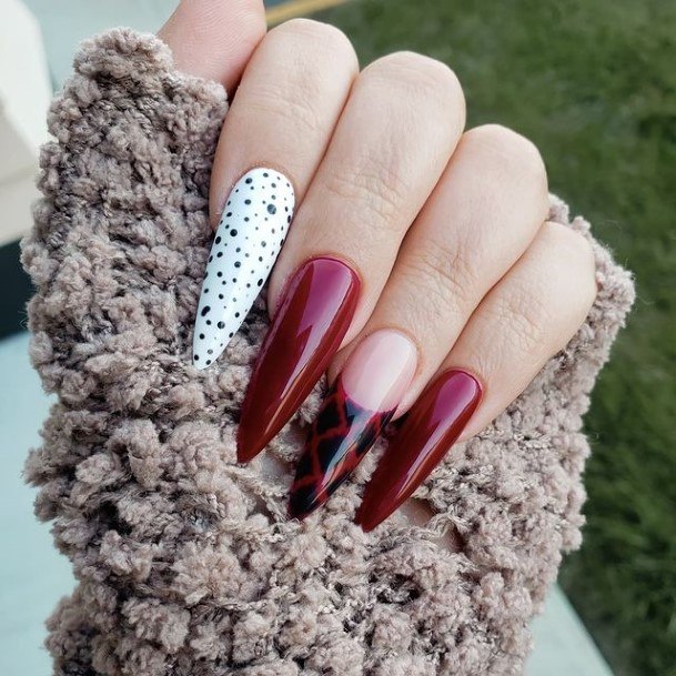 Ladies Dark Nail Design Inspiration