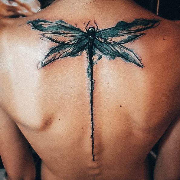Ladies Dragonfly Tattoo Design Inspiration