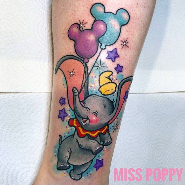 Ladies Dumbo Tattoo Design Inspiration