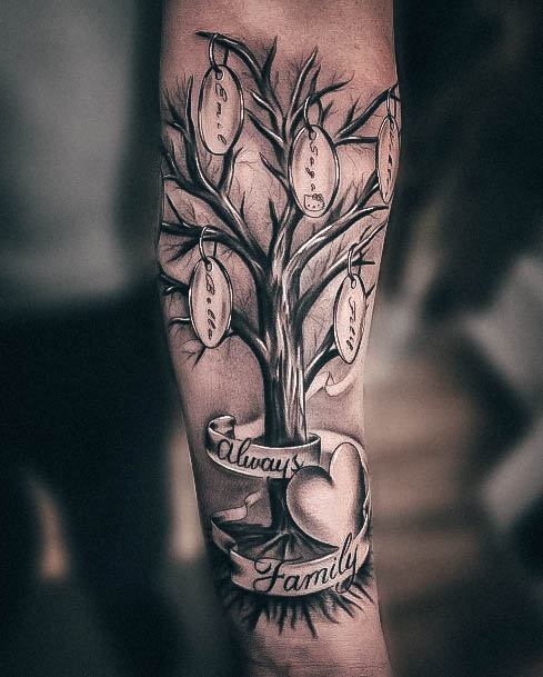 Ladies Family Tree Tattoo Design Inspiration