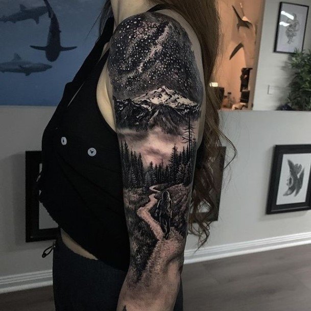 Ladies Full Sleeve Tattoo Design Inspiration