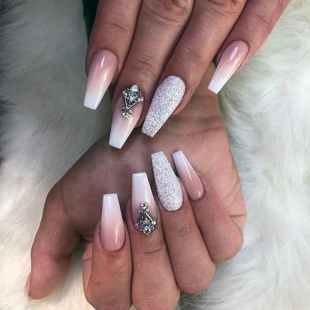 Ladies Gemstone Nail Design Inspiration