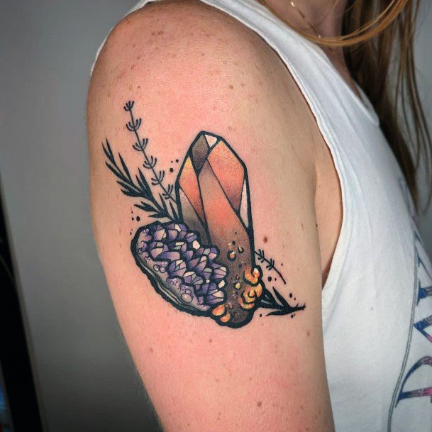 Ladies Geode Tattoo Design Inspiration