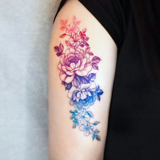 Ladies Gradient Tattoo Design Inspiration