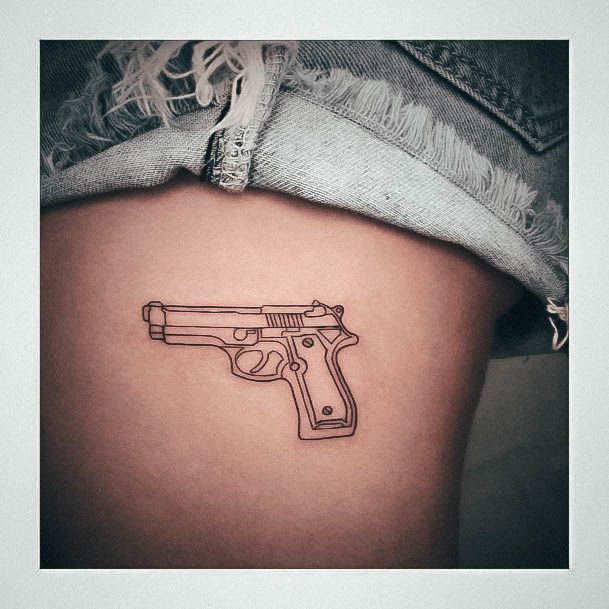 Ladies Gun Tattoo Design Inspiration