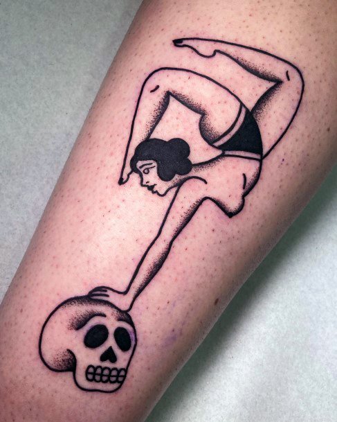 Ladies Gymnastics Tattoo Design Inspiration