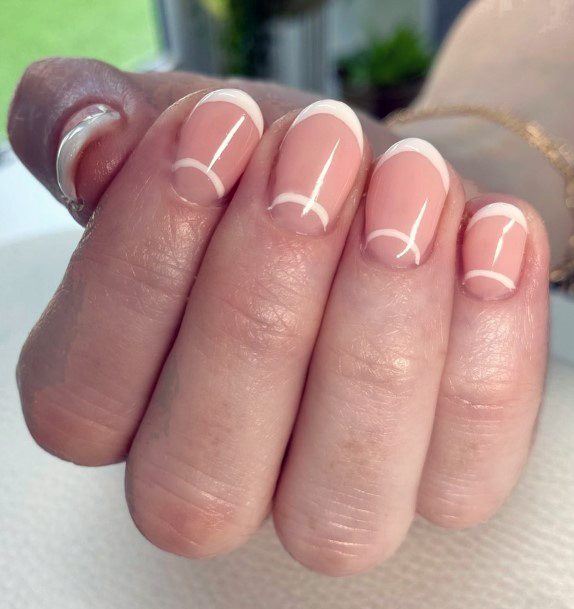 Ladies Half Moon Nail Design Inspiration