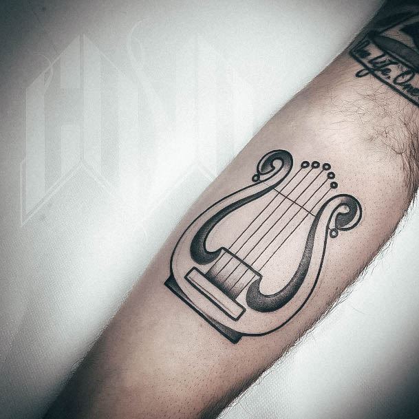 Ladies Harp Tattoo Design Inspiration