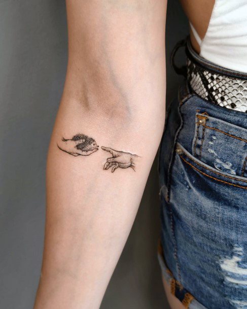 Ladies Hedgehog Tattoo Design Inspiration