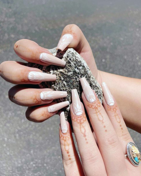 Ladies Henna Nail Design Inspiration