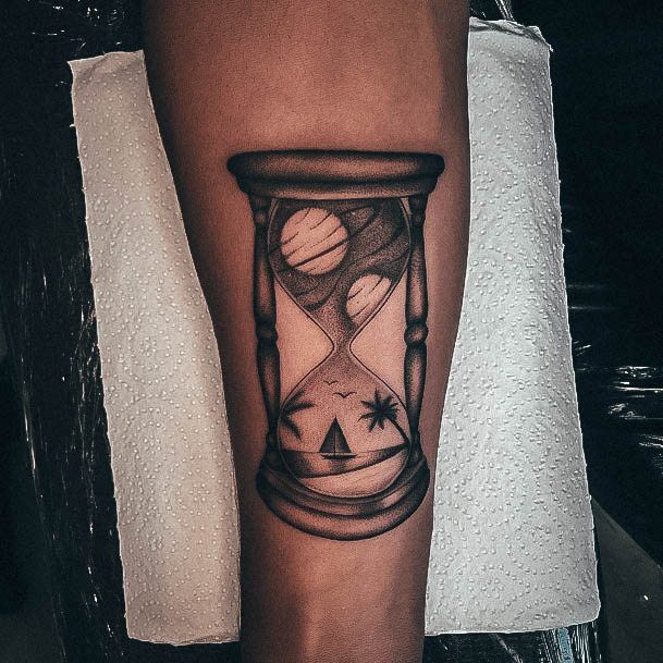 Ladies Hourglass Tattoo Design Inspiration