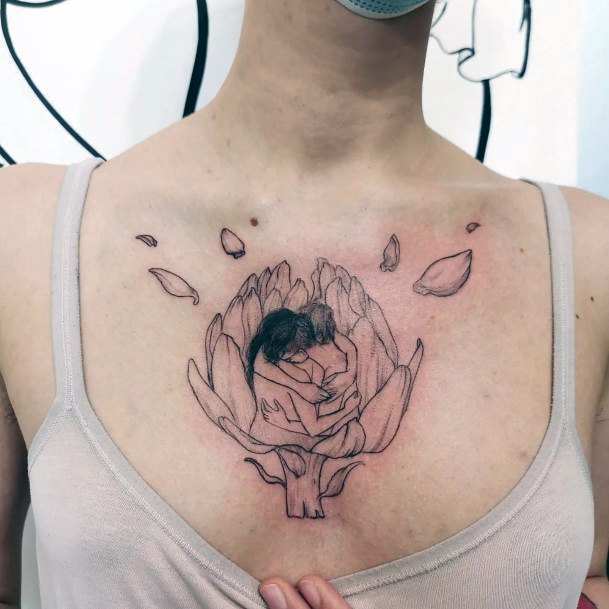 Ladies Hug Tattoo Design Inspiration