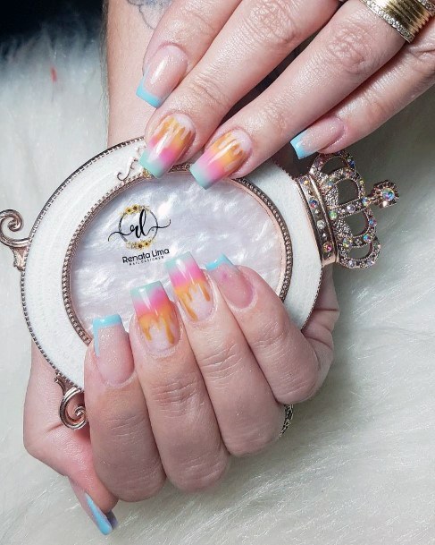 Ladies Ice Cream Nail Design Inspiration