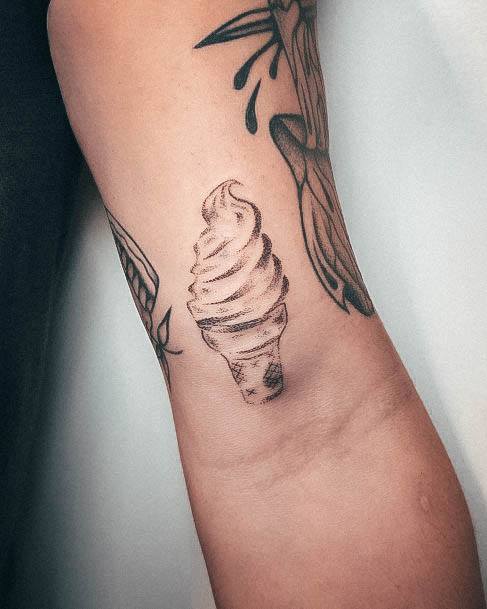 Ladies Ice Cream Tattoo Design Inspiration